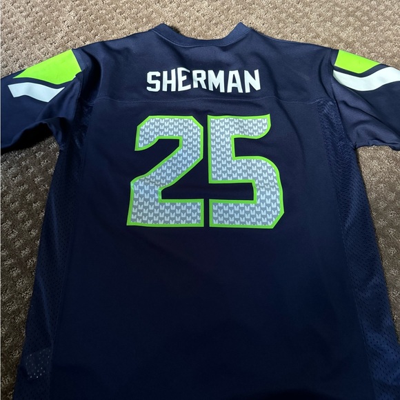 Seattle Seahawks #25 Sherman NFL Jersey YL - Picture 2 of 2